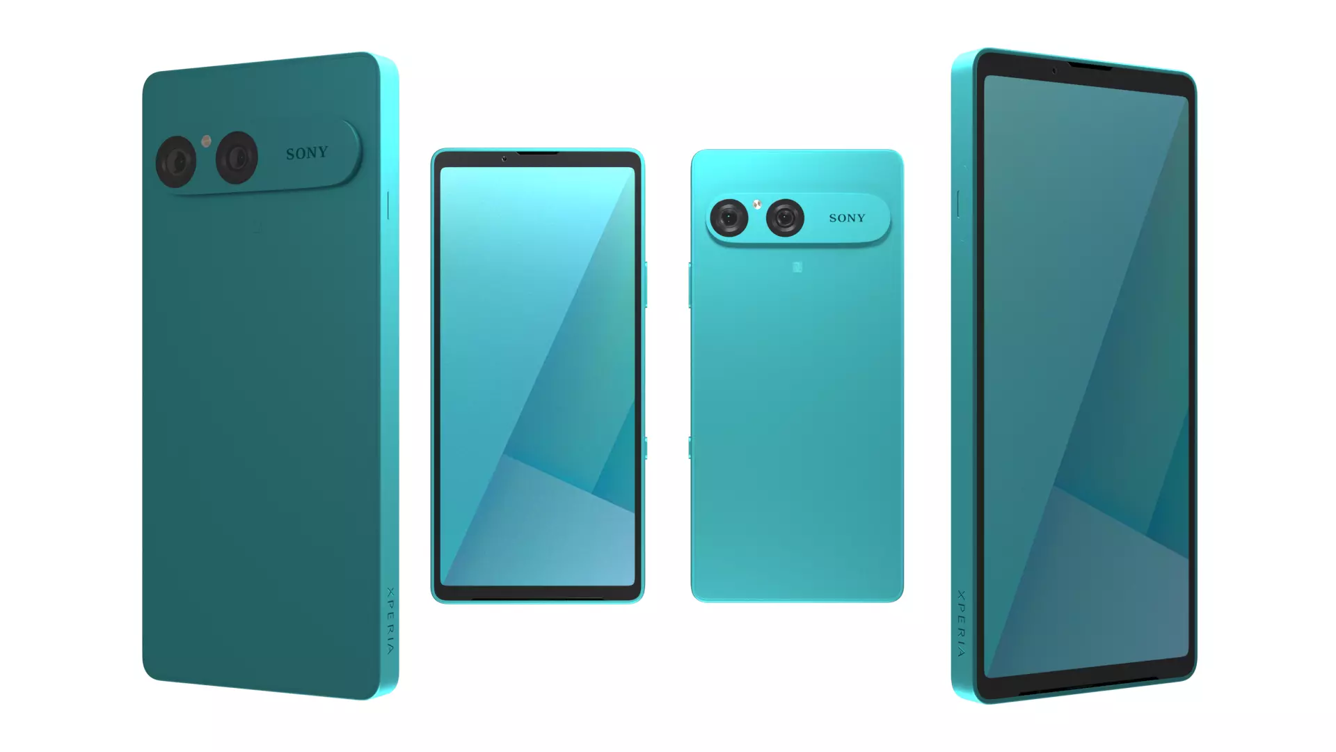 Sony Xperia 10 VII Turquoise Low-poly 3D model_4