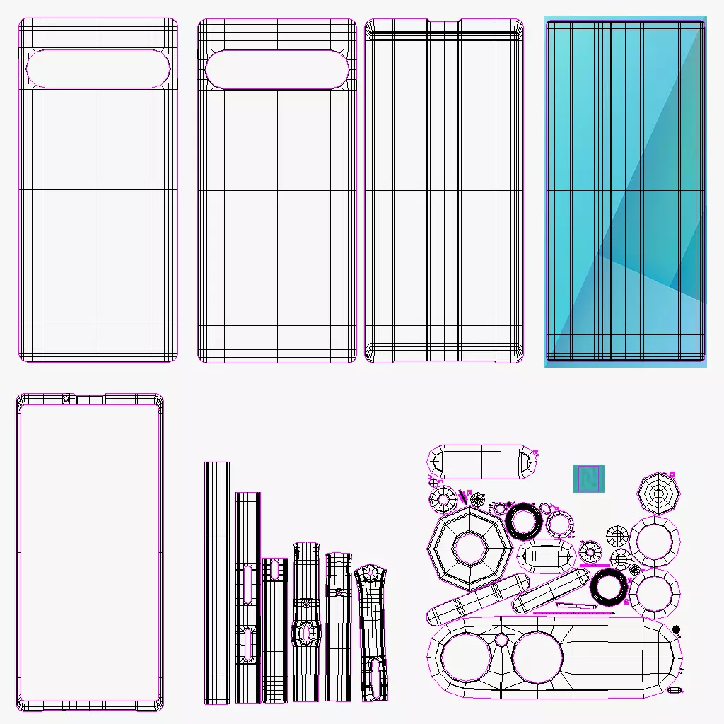 Sony Xperia 10 VII Turquoise Low-poly 3D model_11