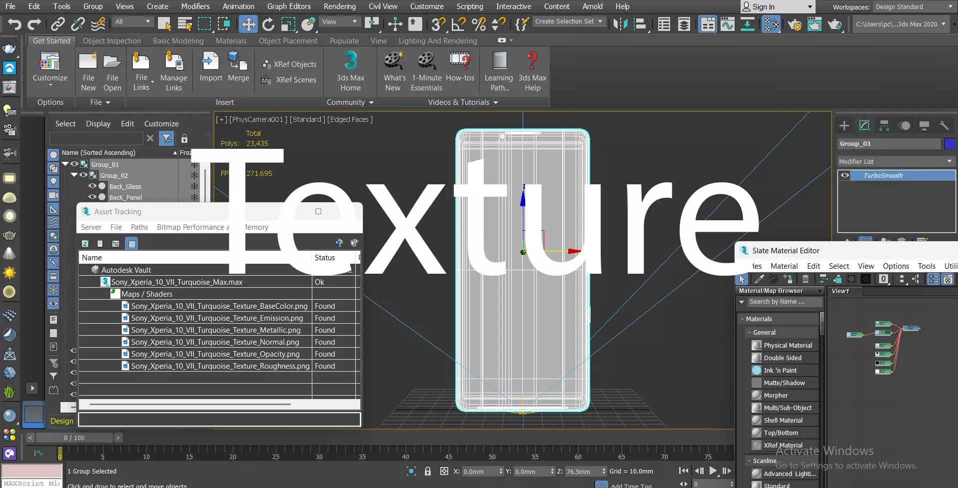 Sony Xperia 10 VII Turquoise Low-poly 3D model_12