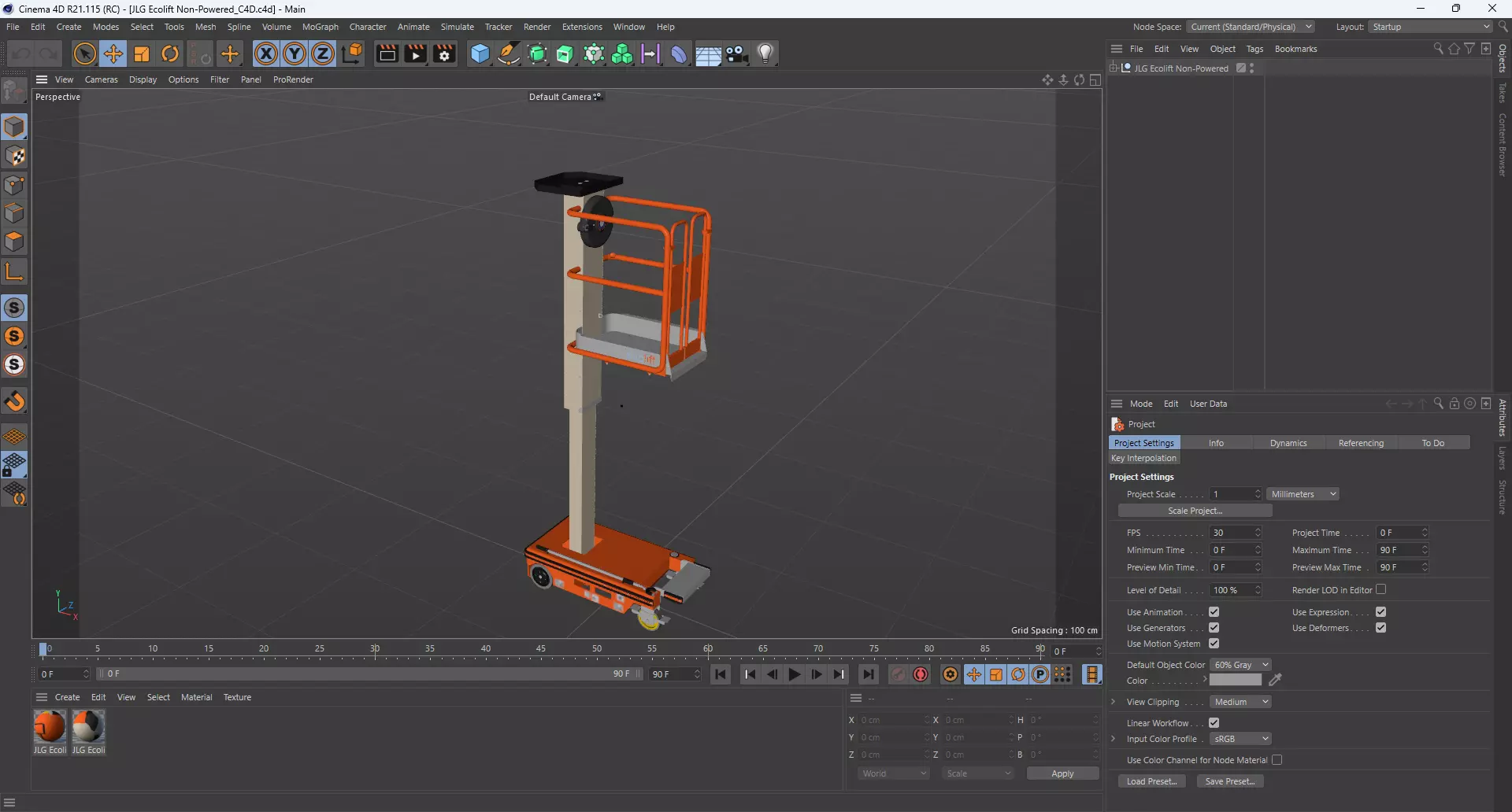 JLG Ecolift Non-Powered 3D model_12