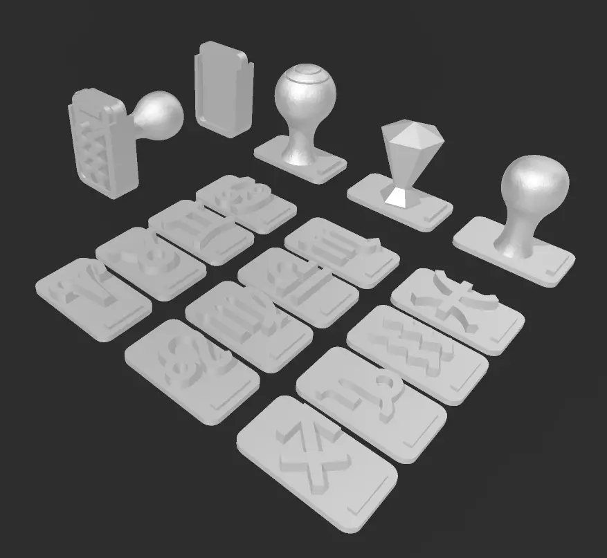 Zodiac changeable stamps pack 3D print model_16