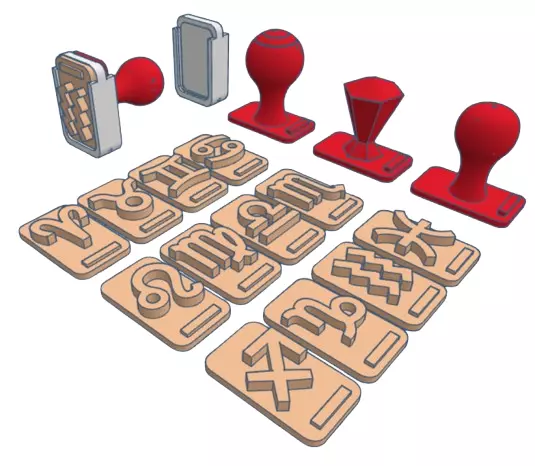 Zodiac changeable stamps pack 3D print model_20