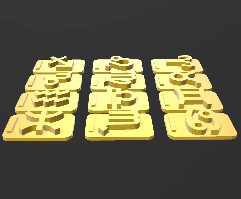 Zodiac changeable stamps pack 3D print model_5