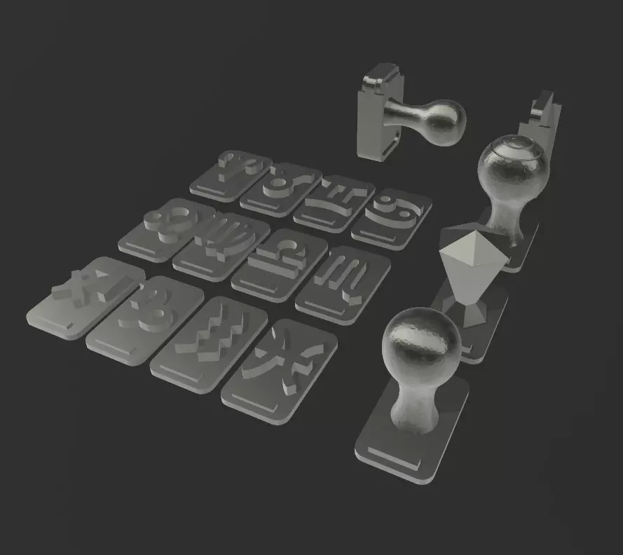 Zodiac changeable stamps pack 3D print model_14