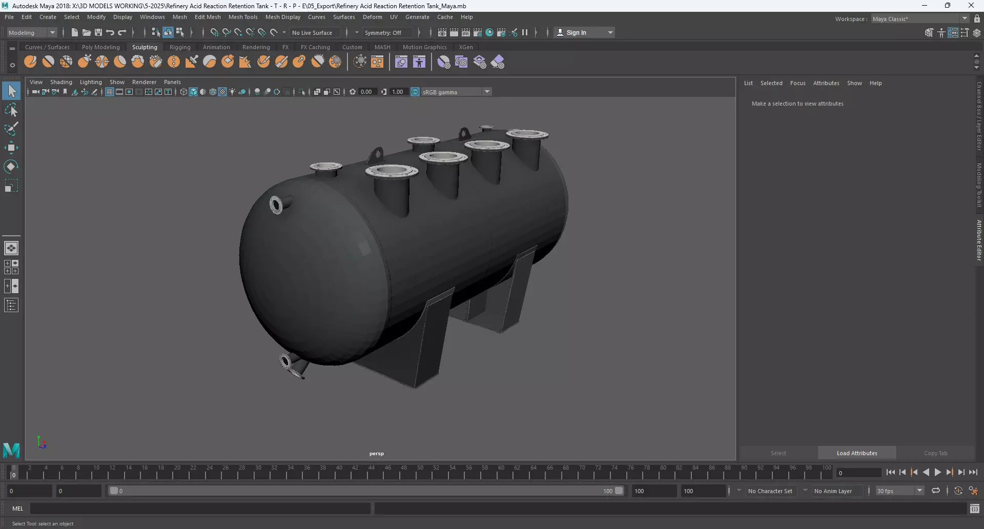Refinery Acid Reaction Retention Tank 3D model_9