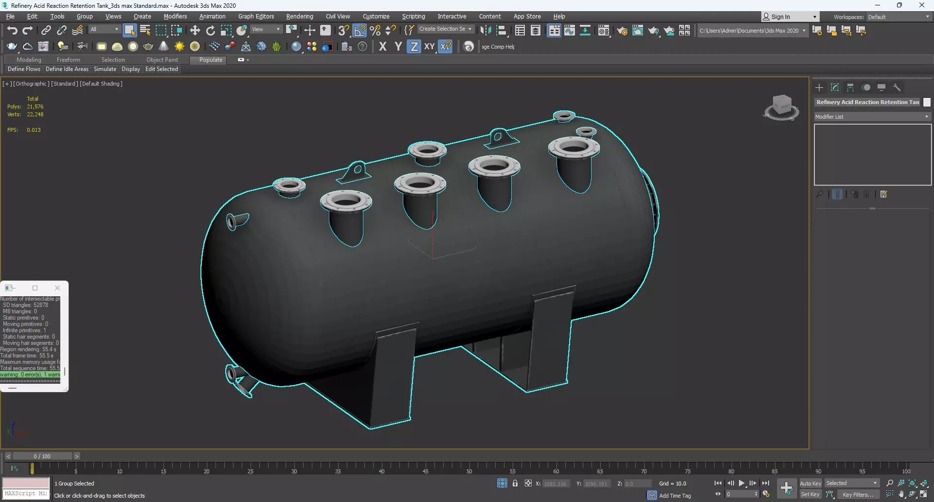 Refinery Acid Reaction Retention Tank 3D model_10