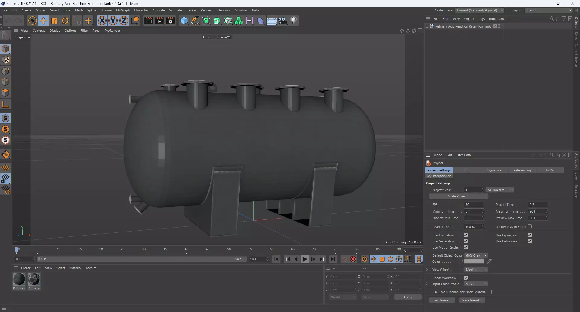Refinery Acid Reaction Retention Tank 3D model_12