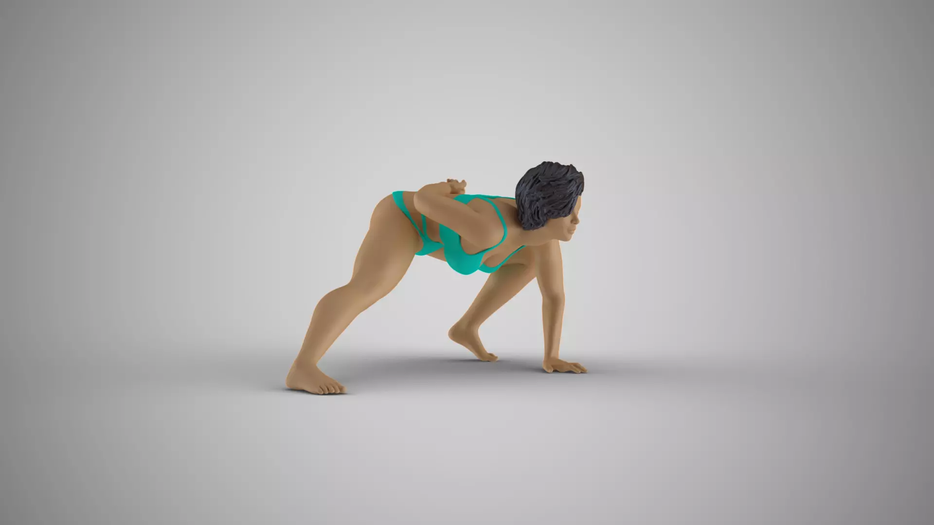 Woman Play on the Beach 3D print model_5