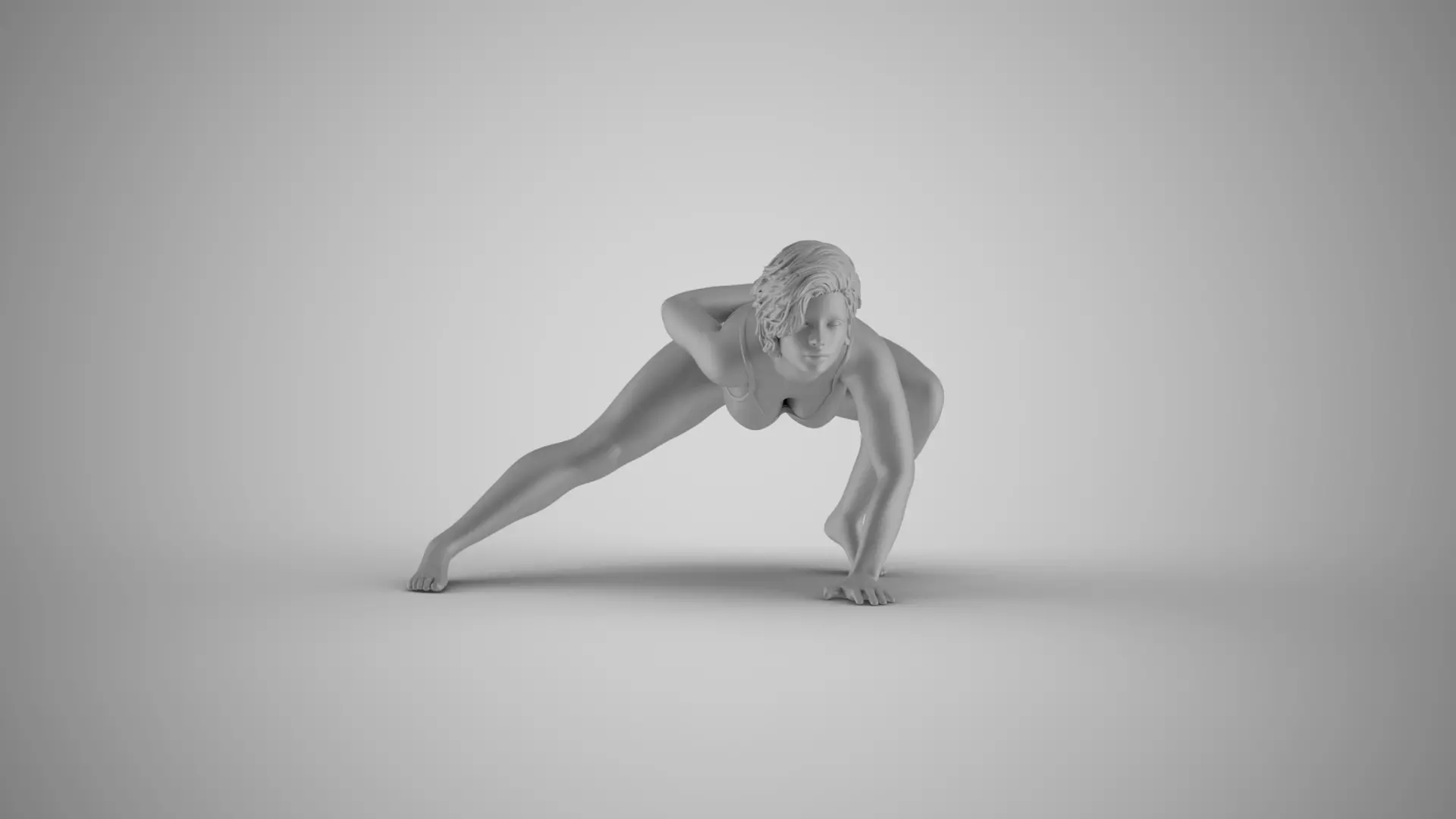 Woman Play on the Beach 3D print model_3