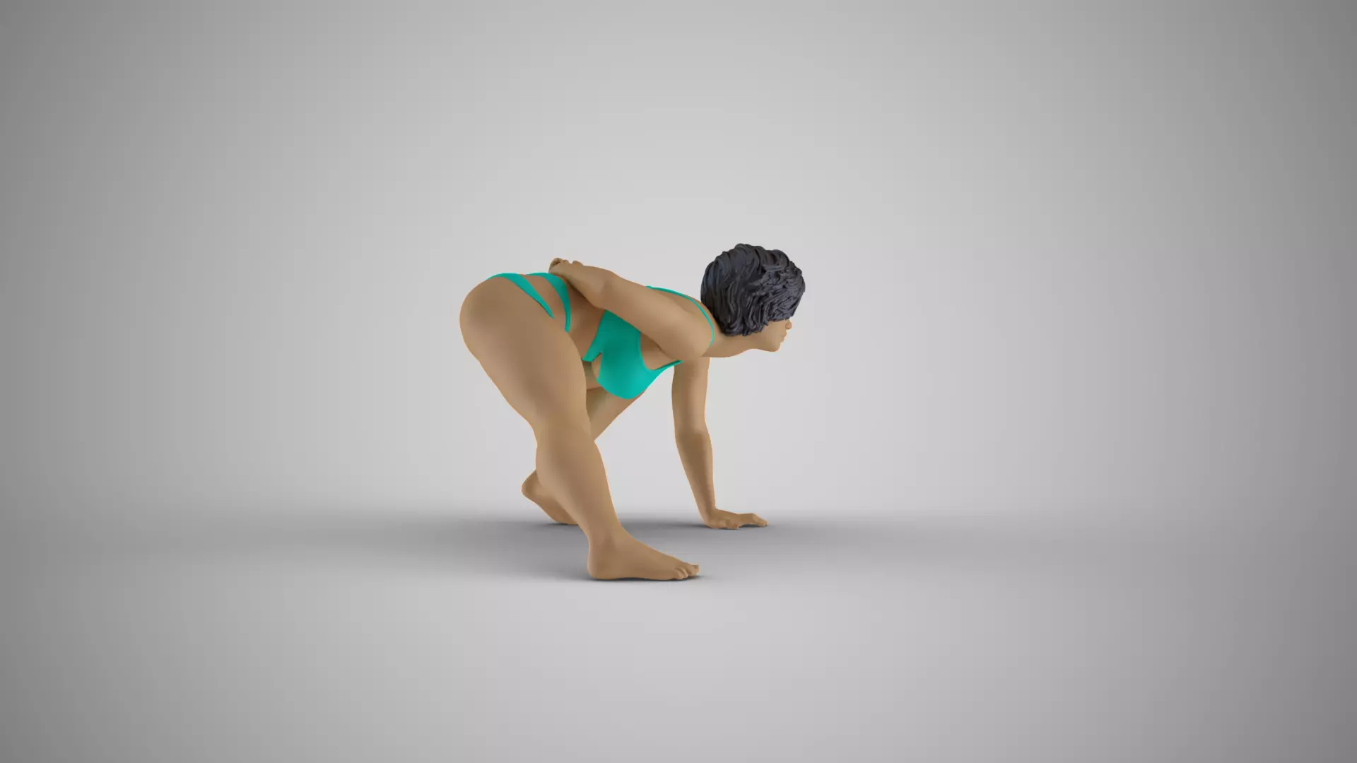 Woman Play on the Beach 3D print model_6