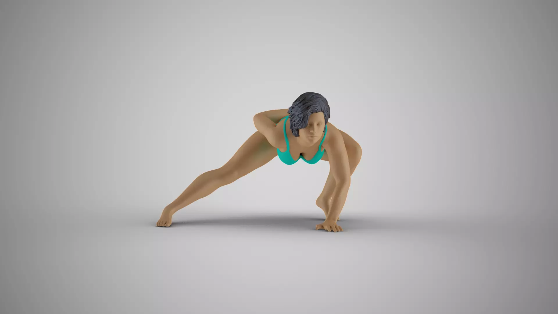 Woman Play on the Beach 3D print model_4