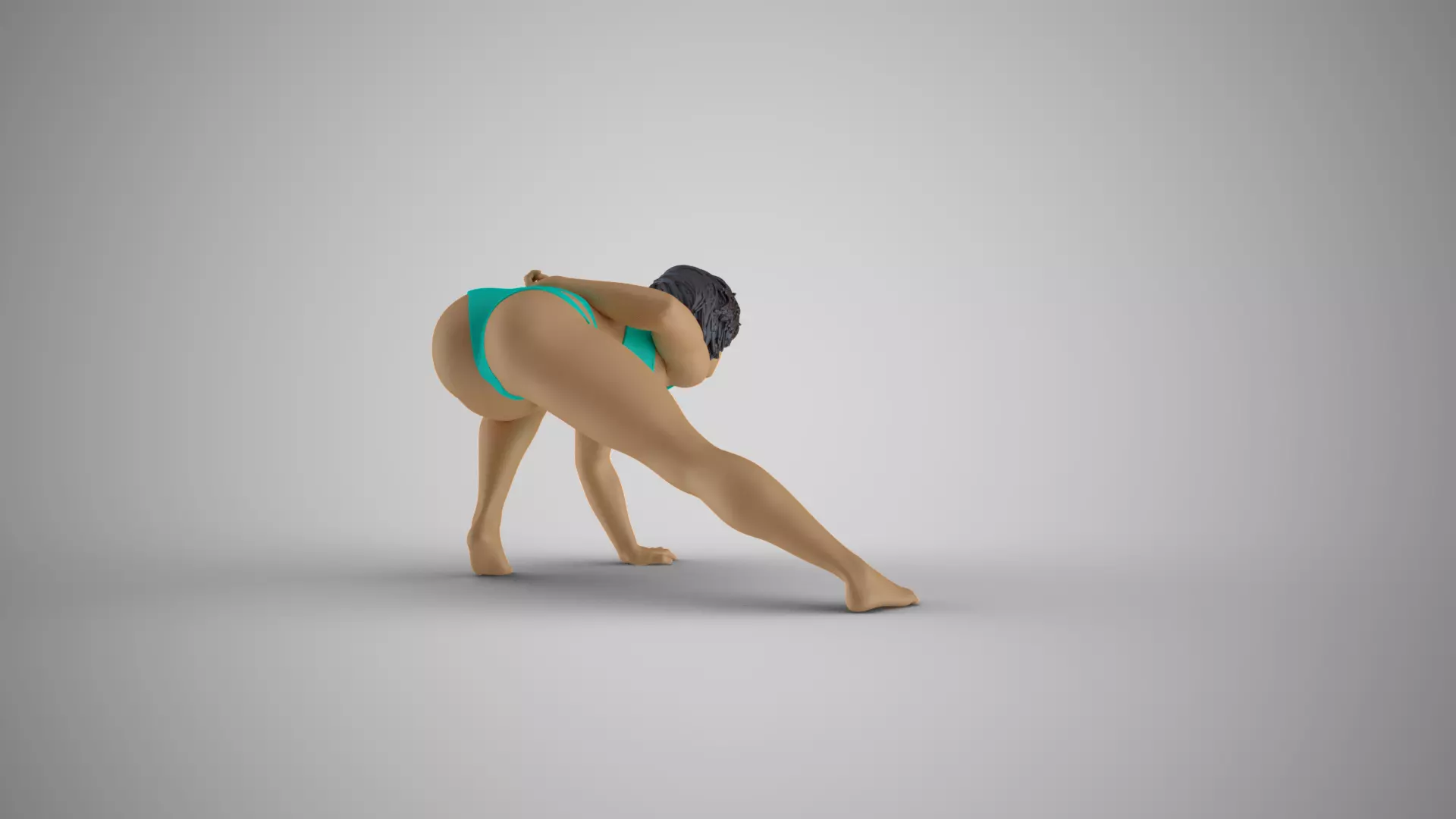 Woman Play on the Beach 3D print model_7