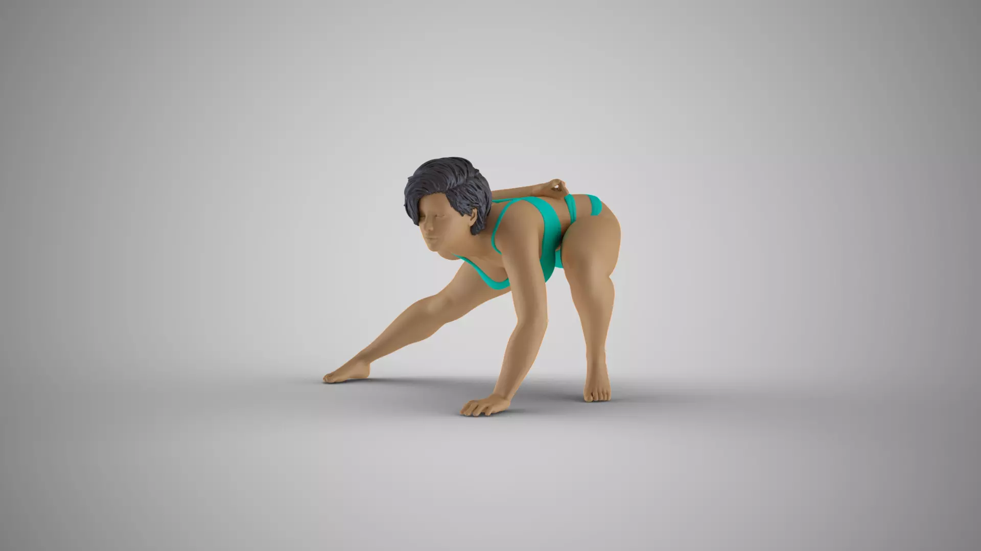 Woman Play on the Beach 3D print model_0