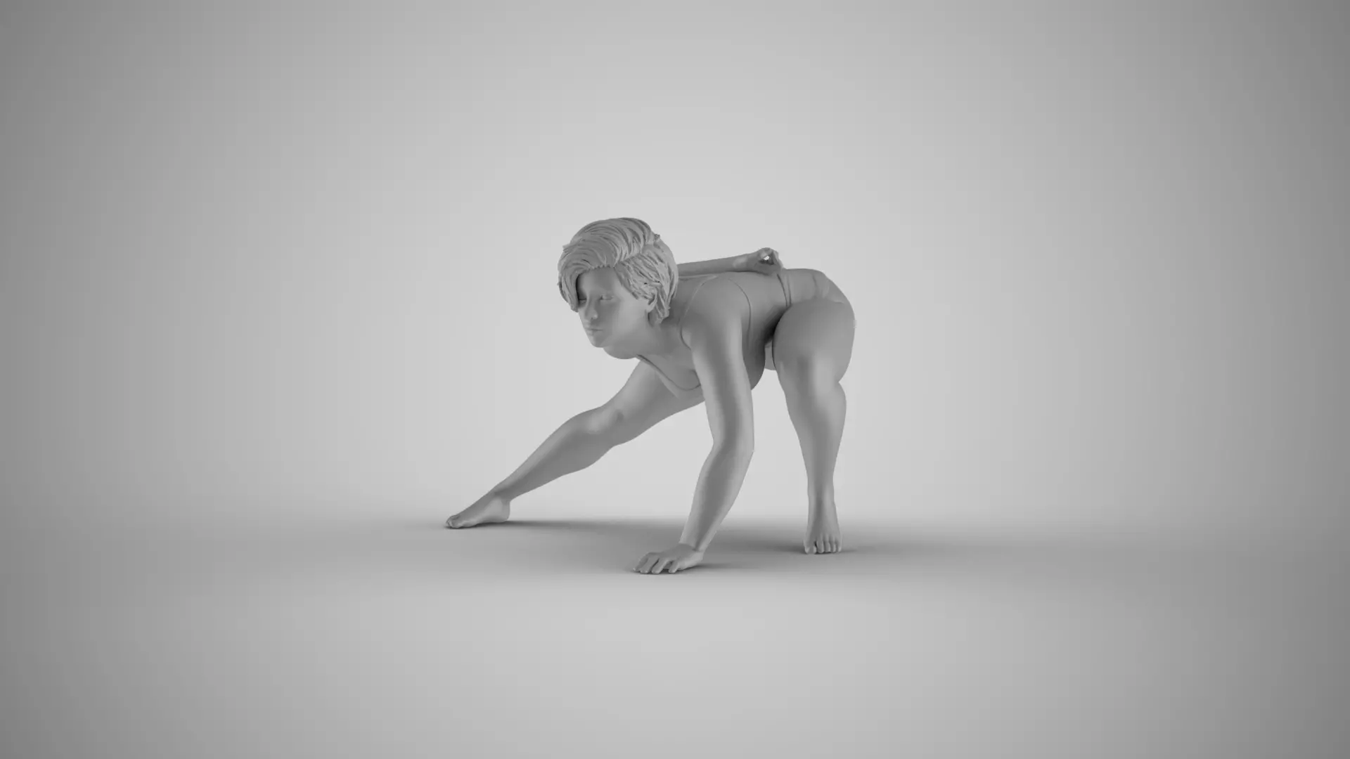 Woman Play on the Beach 3D print model_2