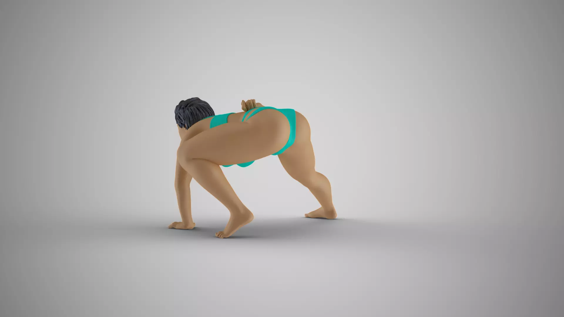 Woman Play on the Beach 3D print model_9