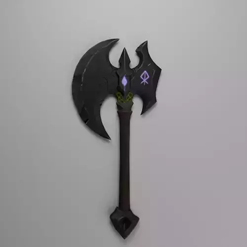 Stylized fantasy axe Low-poly 3D model