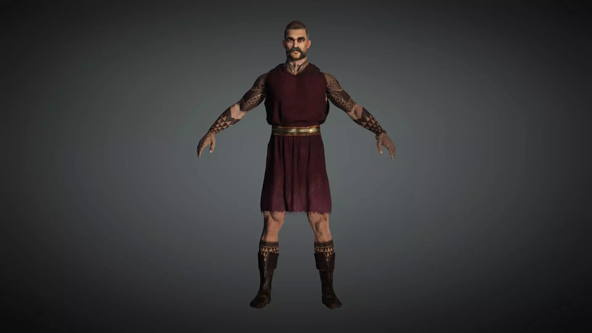 Warrior Prince Merchant Medieval  - Rigged and Blendshapes Low-poly 3D model_1