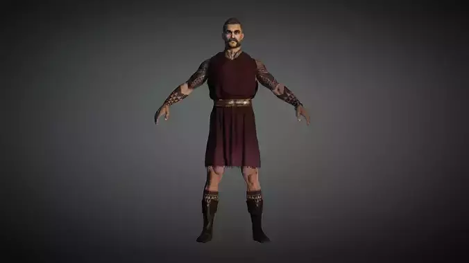 Warrior Prince Merchant Medieval  - Rigged and Blendshapes