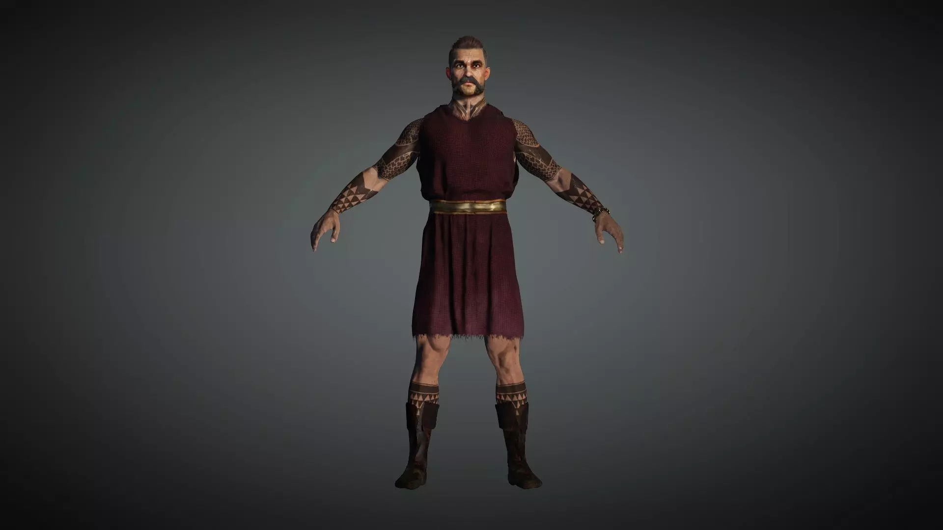 Warrior Prince Merchant Medieval  - Rigged and Blendshapes Low-poly 3D model_0