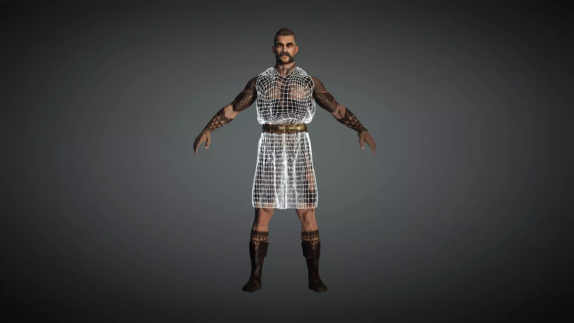 Warrior Prince Merchant Medieval  - Rigged and Blendshapes Low-poly 3D model_6