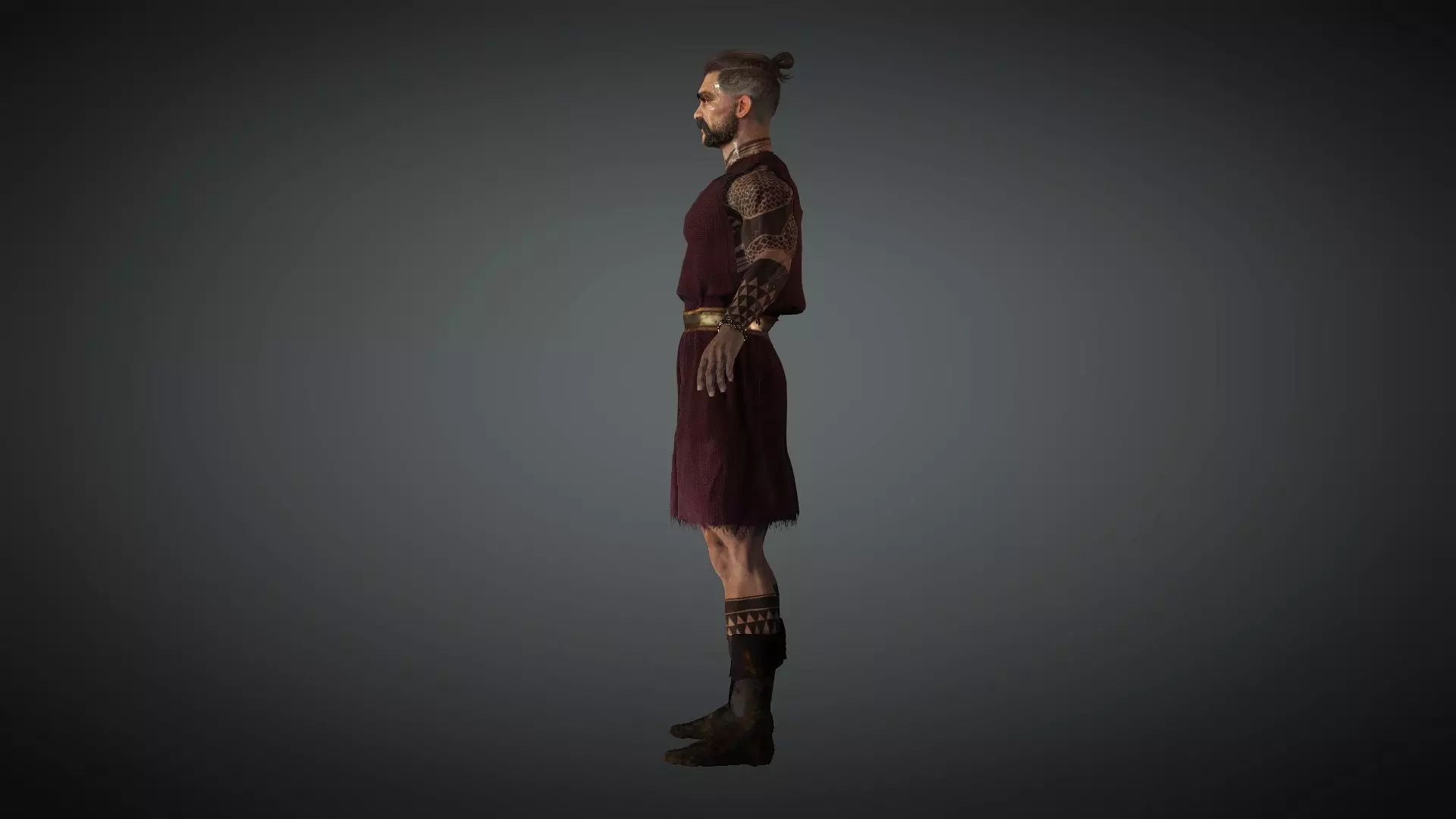 Warrior Prince Merchant Medieval  - Rigged and Blendshapes Low-poly 3D model_2