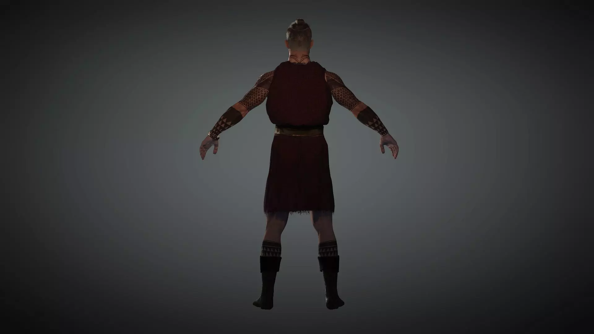 Warrior Prince Merchant Medieval  - Rigged and Blendshapes Low-poly 3D model_3