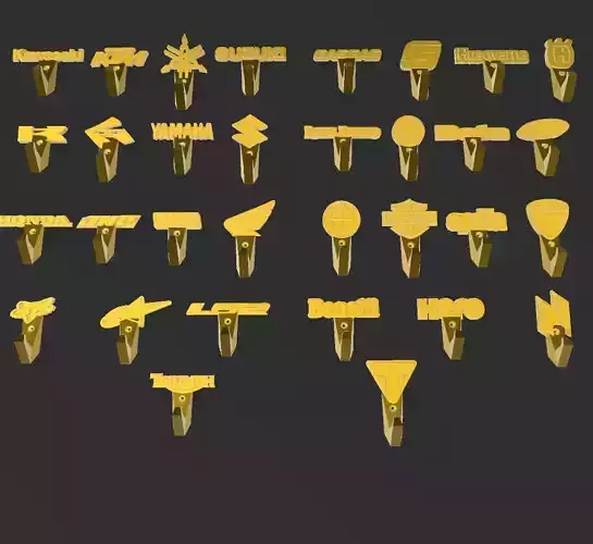 Ultra Pack of 32 hooks for motorcycle parts and brands coat rack