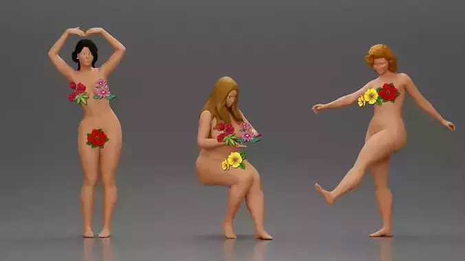 3 Naked women July 1