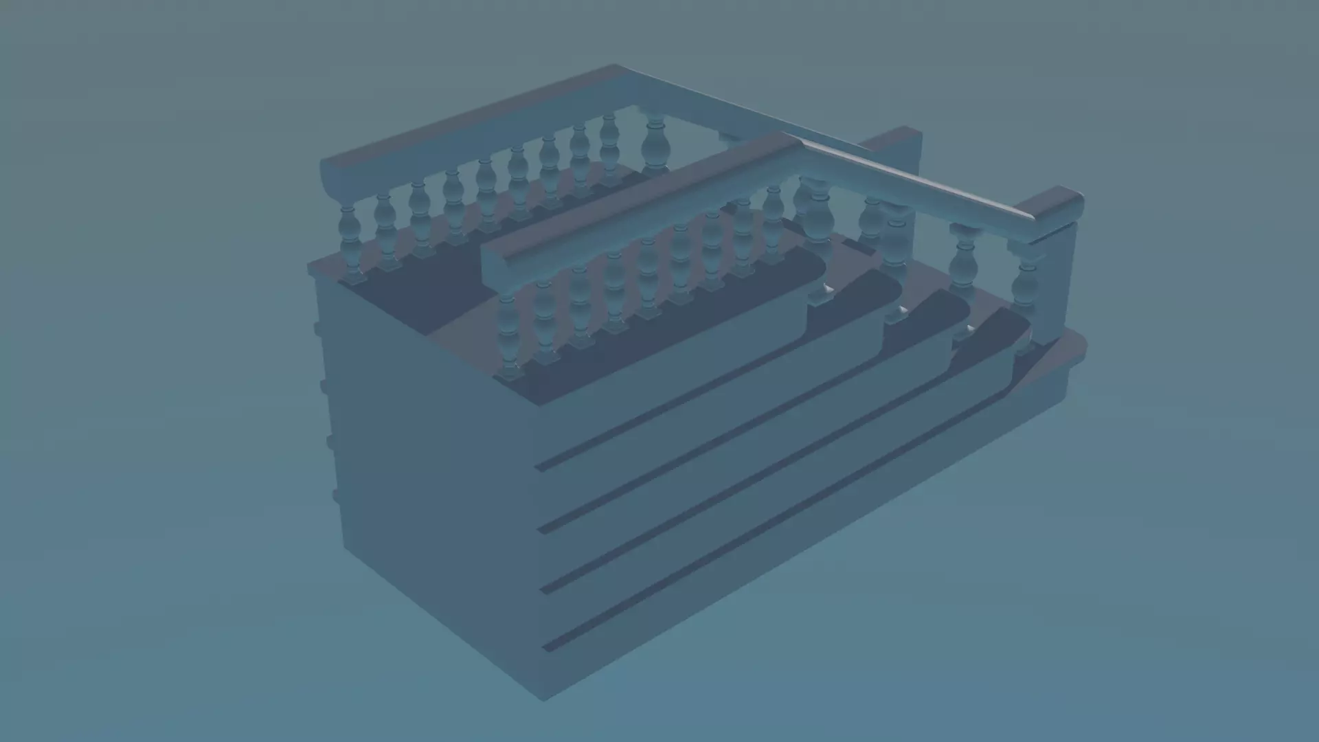 Architectural 3D Staircase STL Model for Home Design 3D print model_3