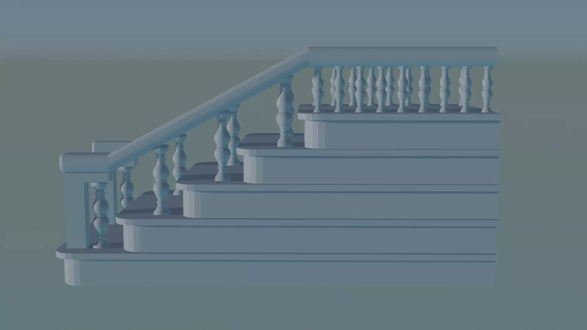 Architectural 3D Staircase STL Model for Home Design 3D print model_0