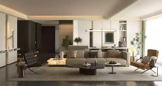 Italian - style living and dining room