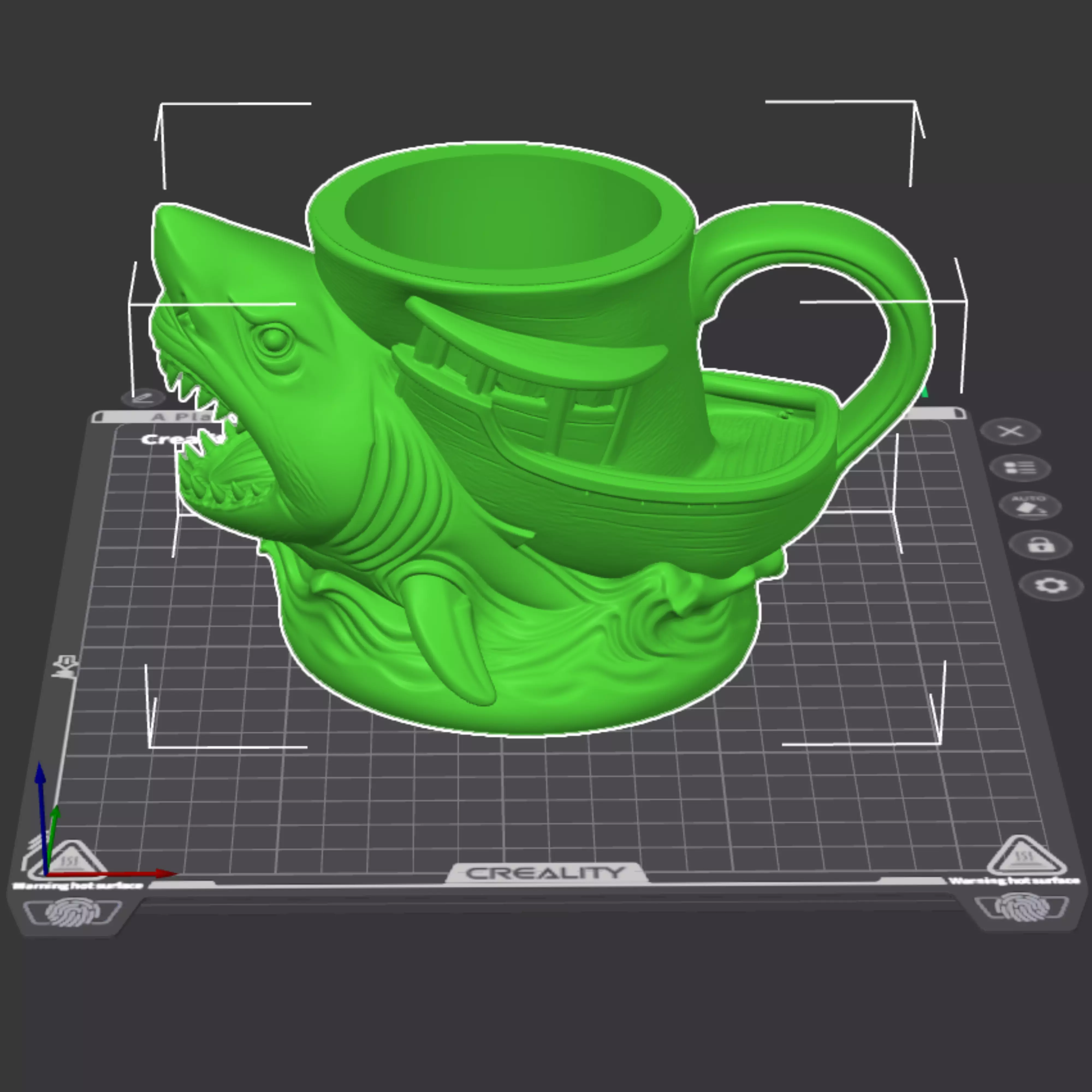 Megalodon Attack Mug 3D Printing Kit STL 3D print model_9