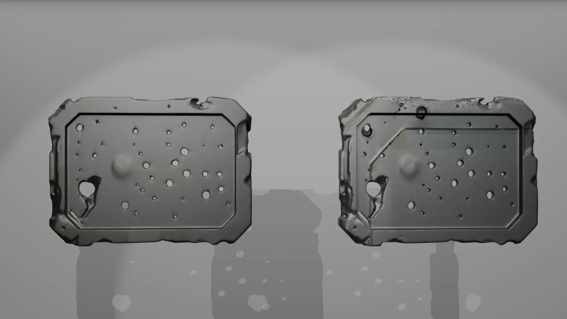 Panel01 Damaged Metal Panel Bullet And Laser Holes LOD Low-poly 3D model_2
