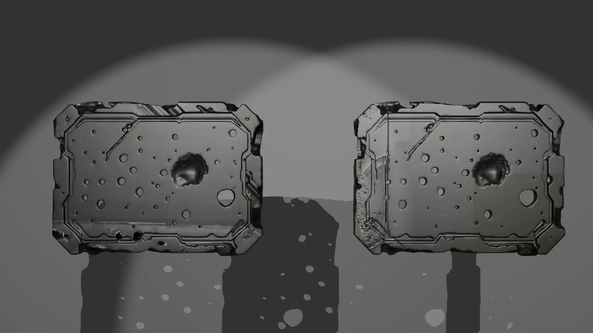 Panel01 Damaged Metal Panel Bullet And Laser Holes LOD Low-poly 3D model_3