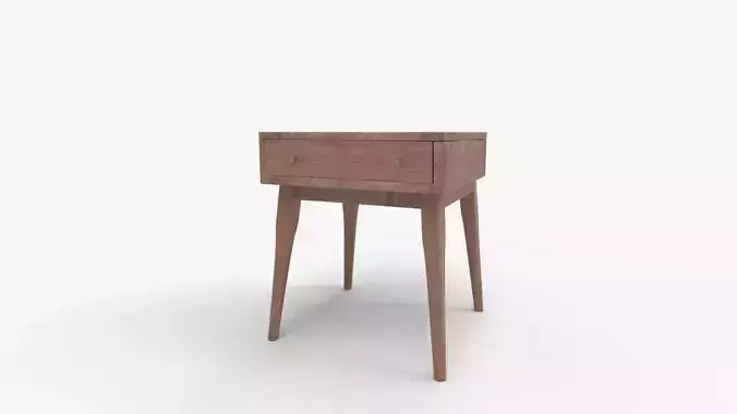 NTC Lux Solid Wood Nightstand with Drawer 3D model 6