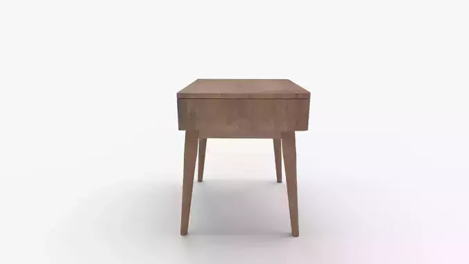 NTC Lux Solid Wood Nightstand with Drawer 3D model 2