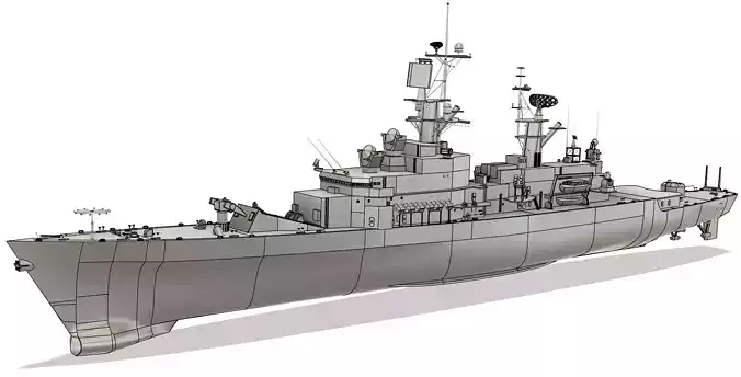 USS Belknap CG-26 RC Model 1-96 Scale 3D print model