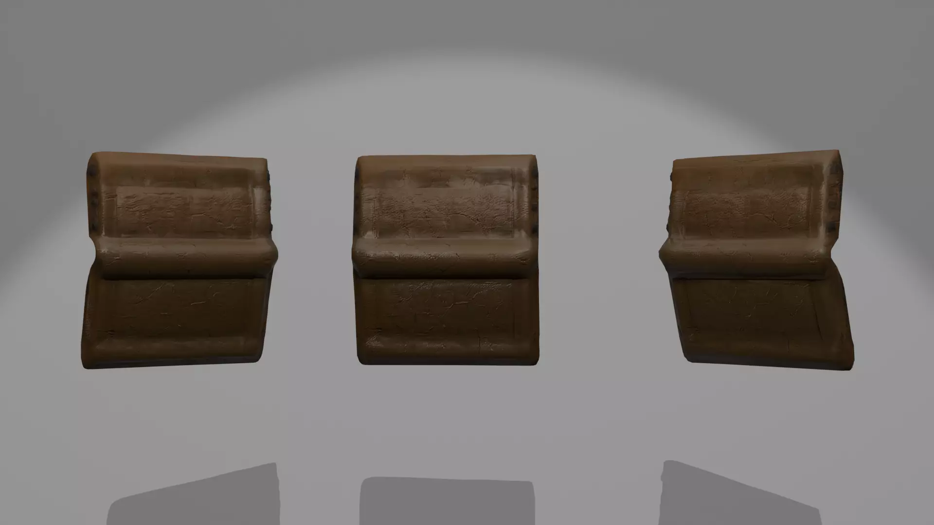 Panel02 Curved Metal Panel With Rust And Cracks Low-poly 3D model_3