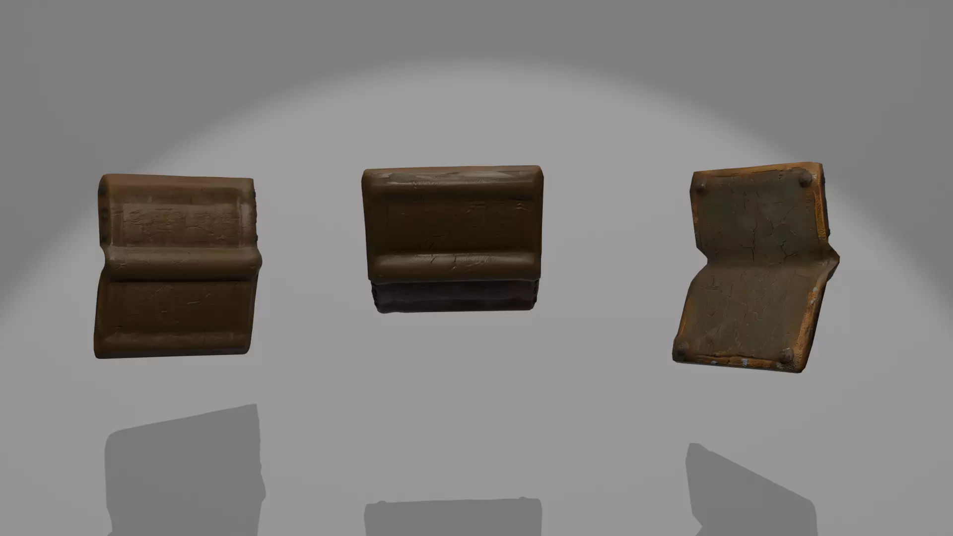 Panel02 Curved Metal Panel With Rust And Cracks Low-poly 3D model_5