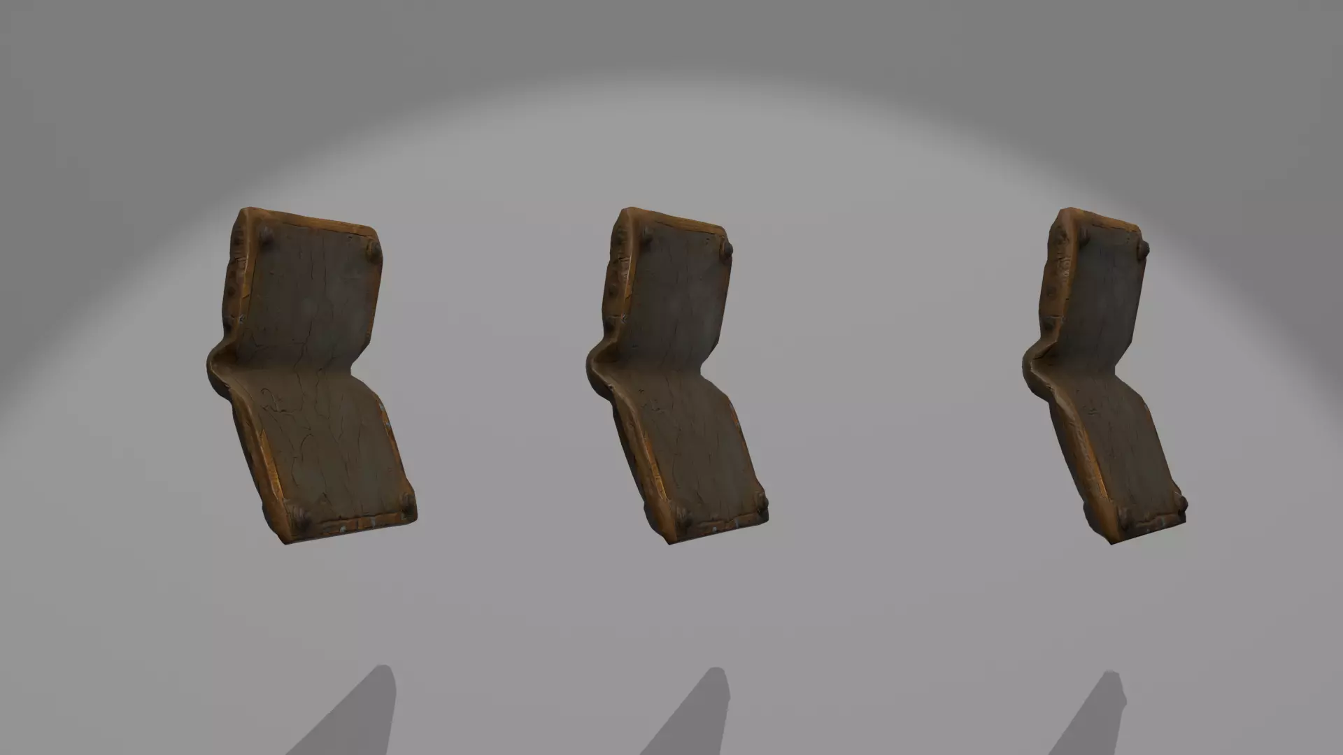 Panel02 Curved Metal Panel With Rust And Cracks Low-poly 3D model_4