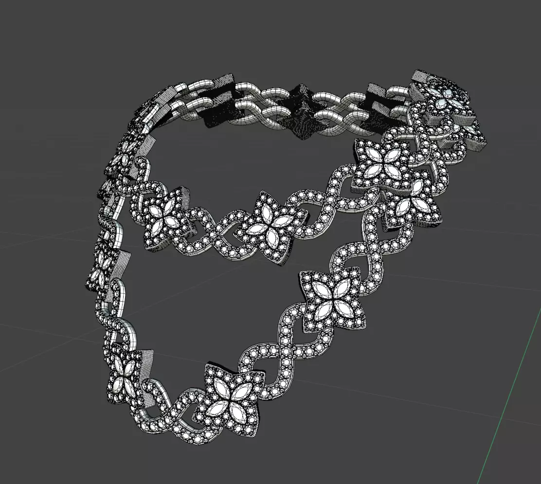 Diamond Infinity Iced Out Star Cuban Chain Model 3D model_5