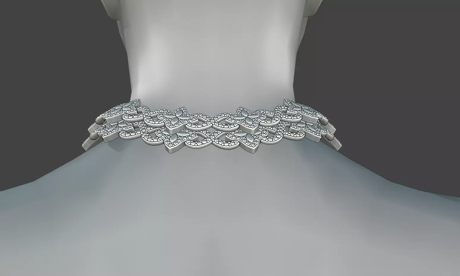 Diamond Infinity Iced Out Star Cuban Chain Model 3D model_2