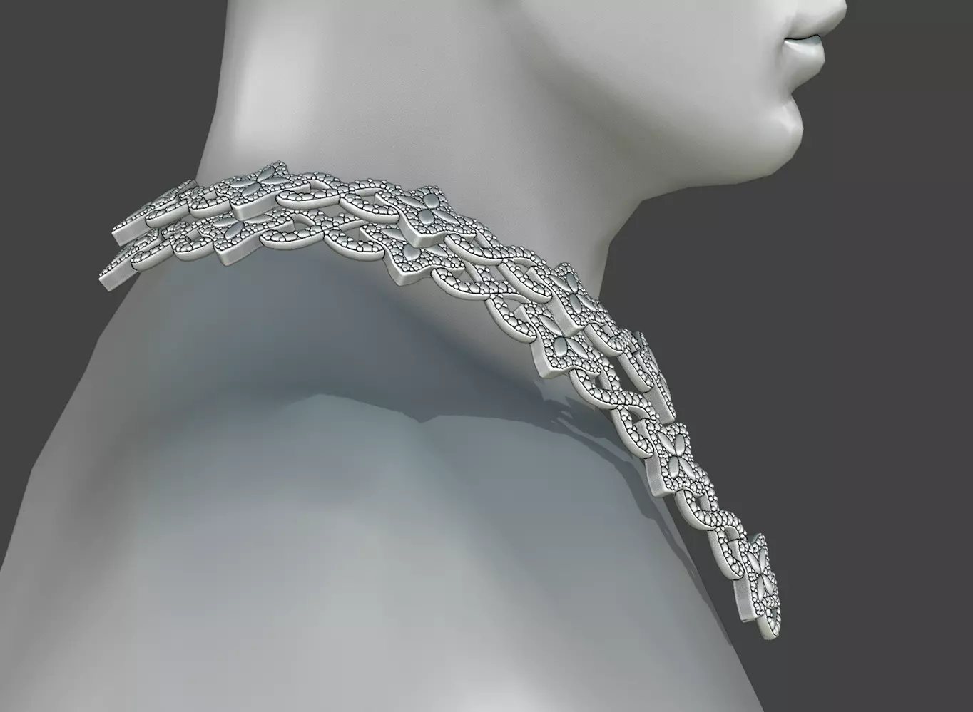 Diamond Infinity Iced Out Star Cuban Chain Model 3D model_1
