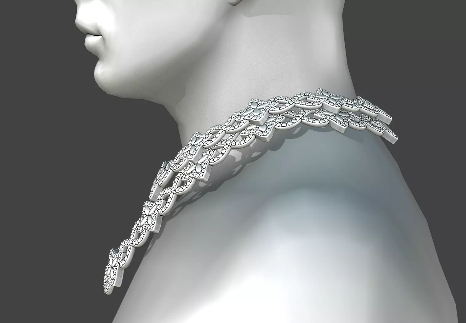 Diamond Infinity Iced Out Star Cuban Chain Model 3D model_3