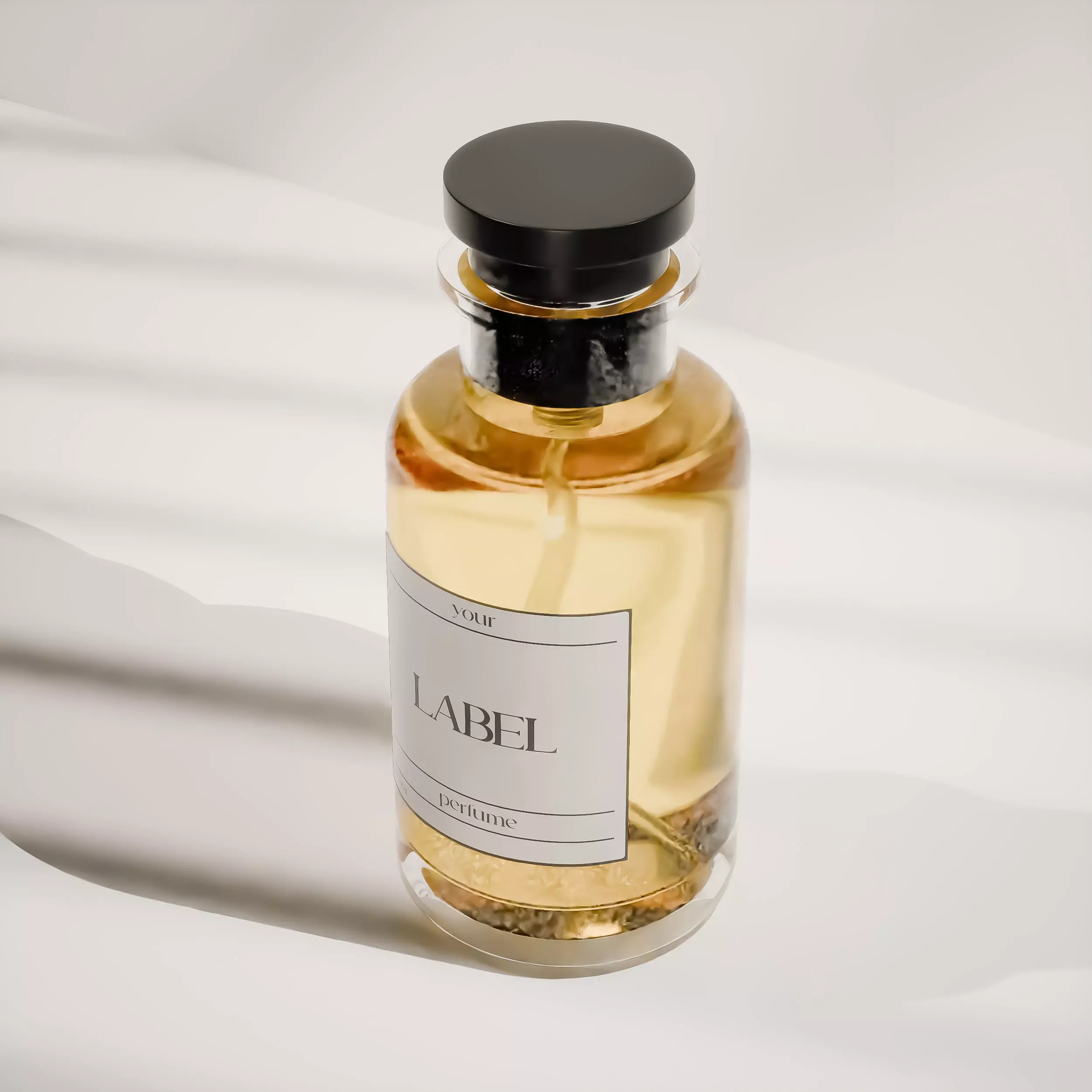 3D Perfume Bottle with Liquid Glass Cosmetic Packaging Model 3D model_1