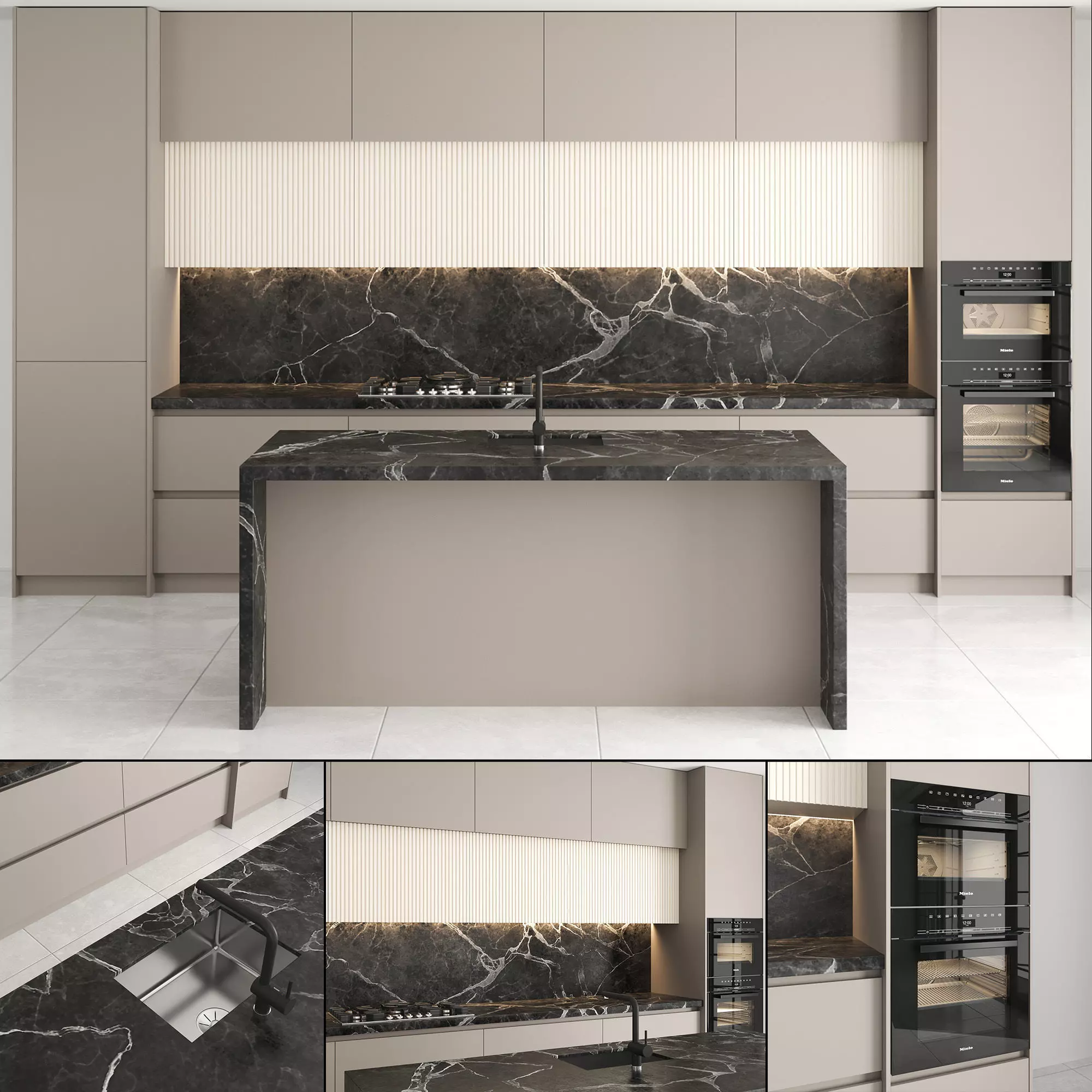 modern kitchen 01 3D model_0