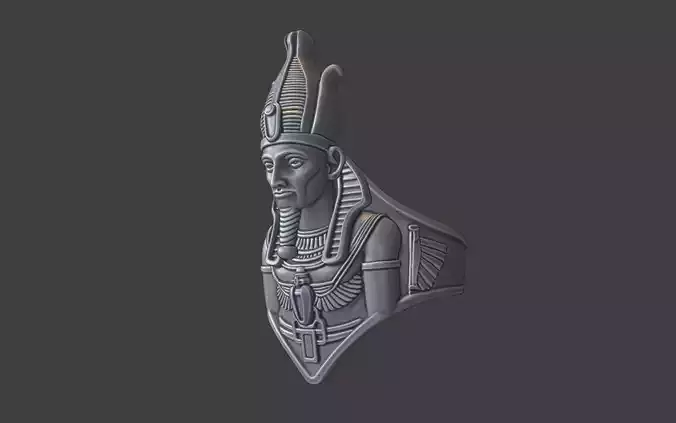 egyptian pharao ring silver