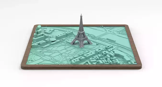 Eiffel Tower 3D City Model   3D print model