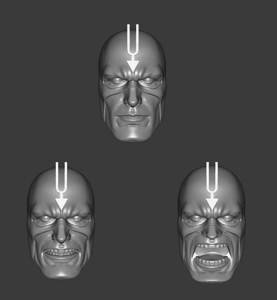 MARVEL BLACK BOLT EXPRESSIONS 3-PACK HEADSCULPT 3D print model_0