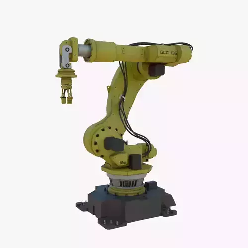 Industrial Robot Arm Yellow Rusty